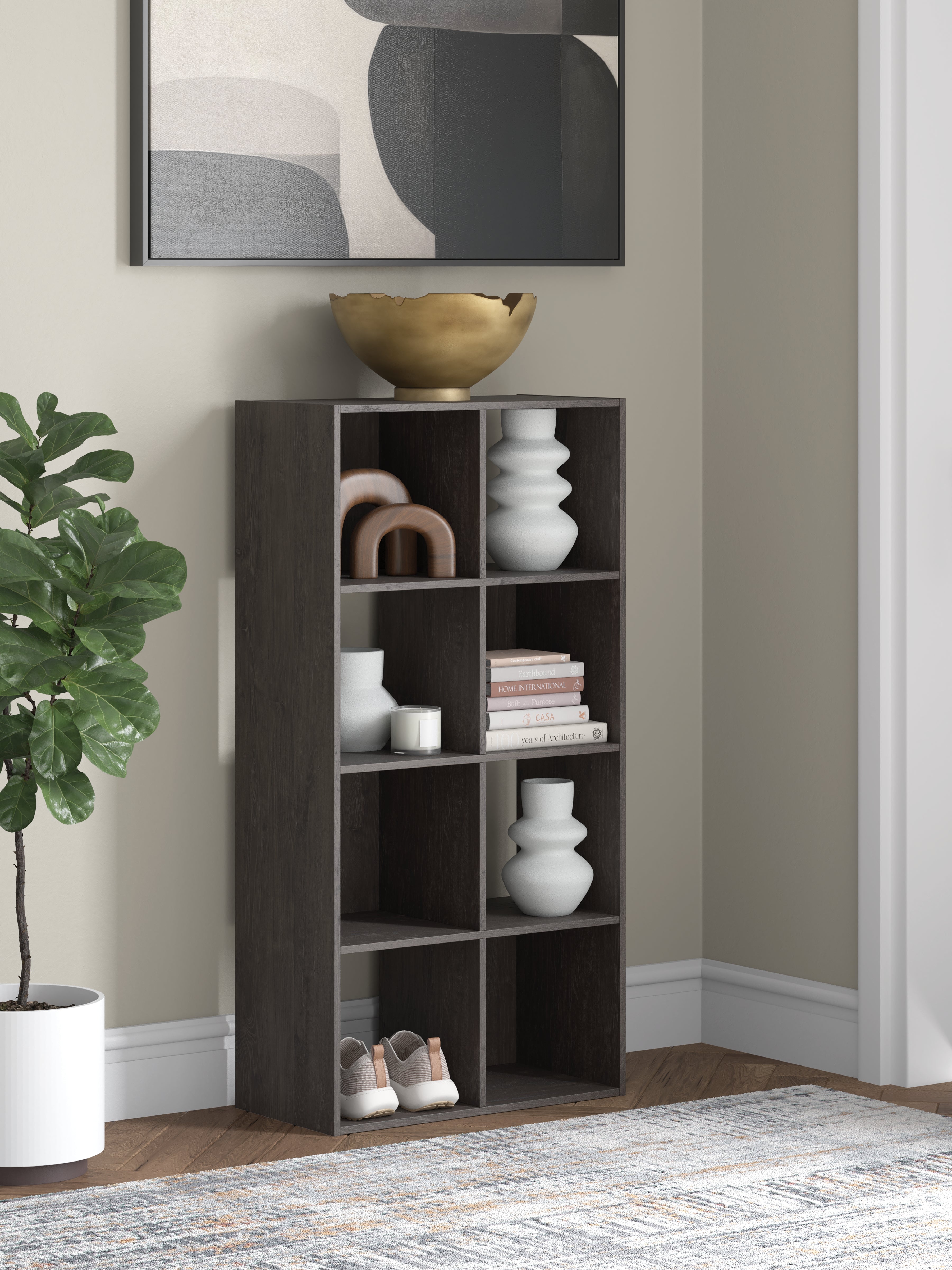 Elite Furniture Outlet - Ashley Furniture - Piperton Eight Cube Organizer - Eight Cube Organizer / Charcoal - EA5514-4X2