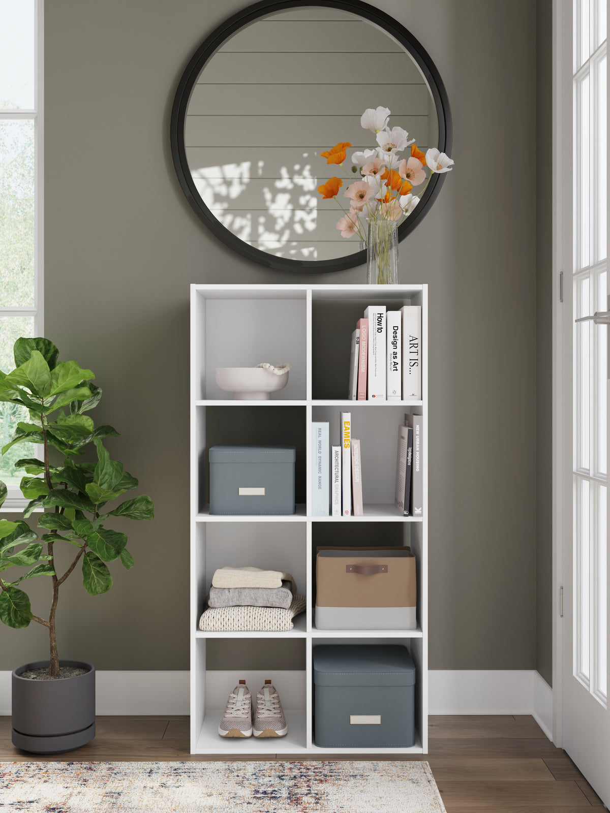 Elite Furniture Outlet - Ashley Furniture - Onita Eight Cube Organizer - Eight Cube Organizer / White - EA9630-4X2