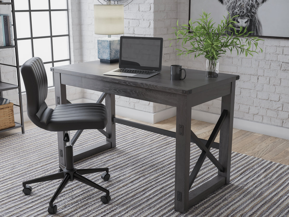 Elite Furniture Outlet - Ashley Furniture - Freedan Office Desk - Home Office Desk / Grayish Brown - H286-26