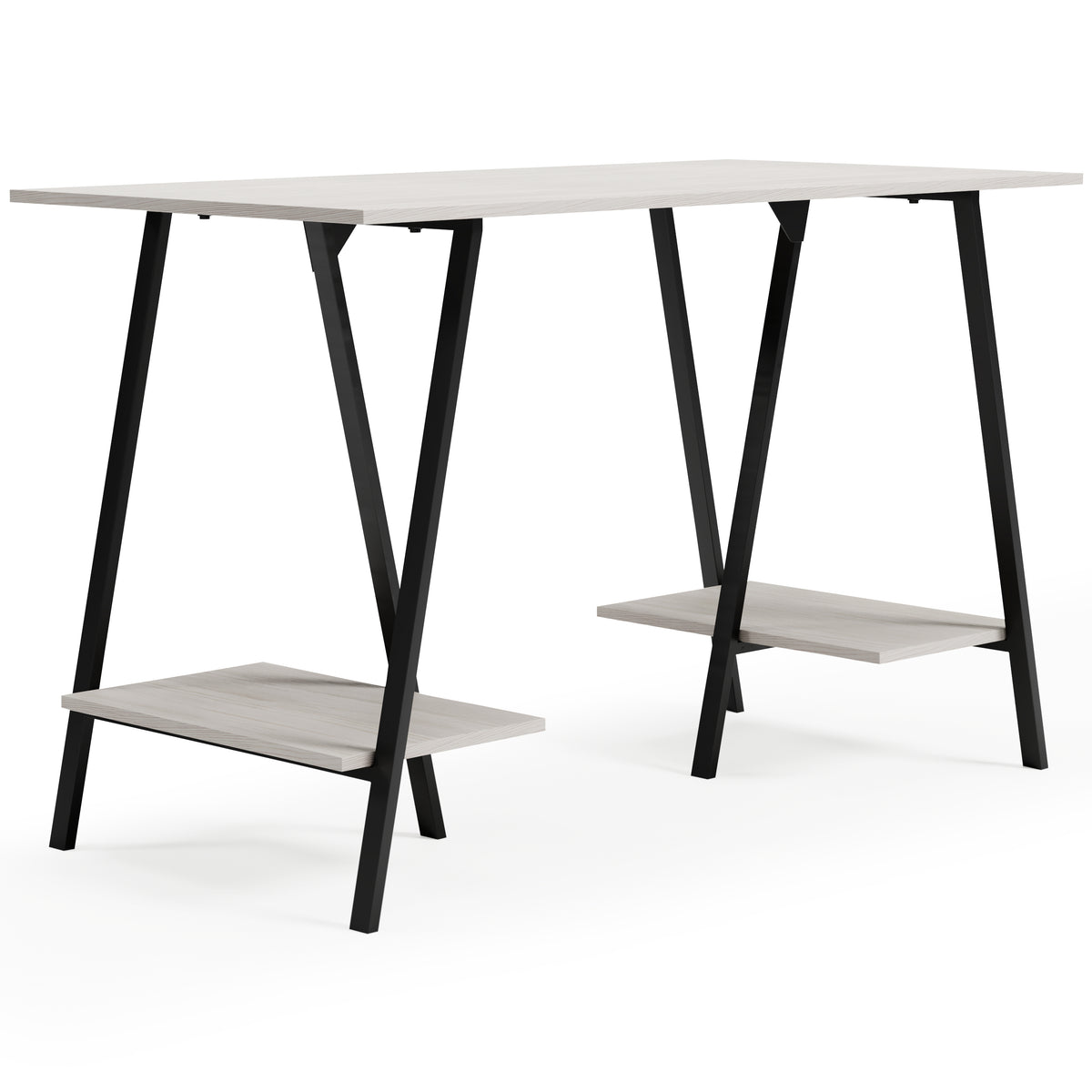 Elite Furniture Outlet - Ashley Furniture - Bayflynn Office Desk - Home Office Desk / White/Black - H288-27
