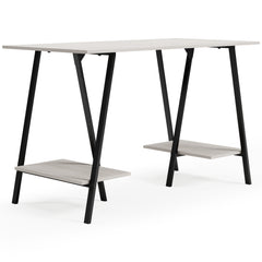 Elite Furniture Outlet - Ashley Furniture - Bayflynn Office Desk - Home Office Desk / White/Black - H288-27