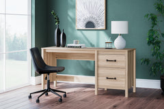 Elite Furniture Outlet - Ashley Furniture - Battelle Office Desk - 60" Home Office Desk with Return / Tan - H3929H1