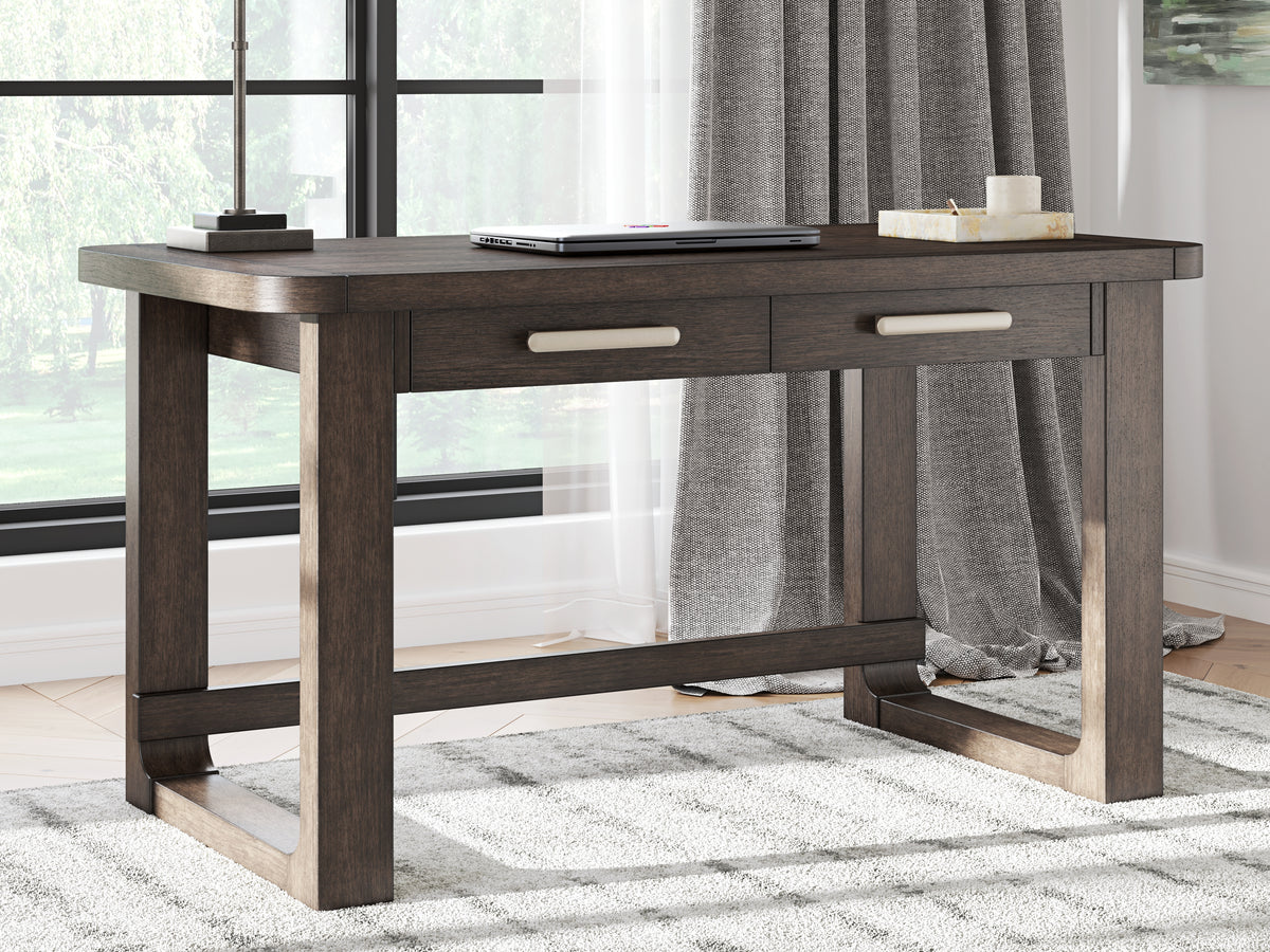 Elite Furniture Outlet - Ashley Furniture - Breckington Office Desk - Home Office Desk / Dark Brown - H556-44