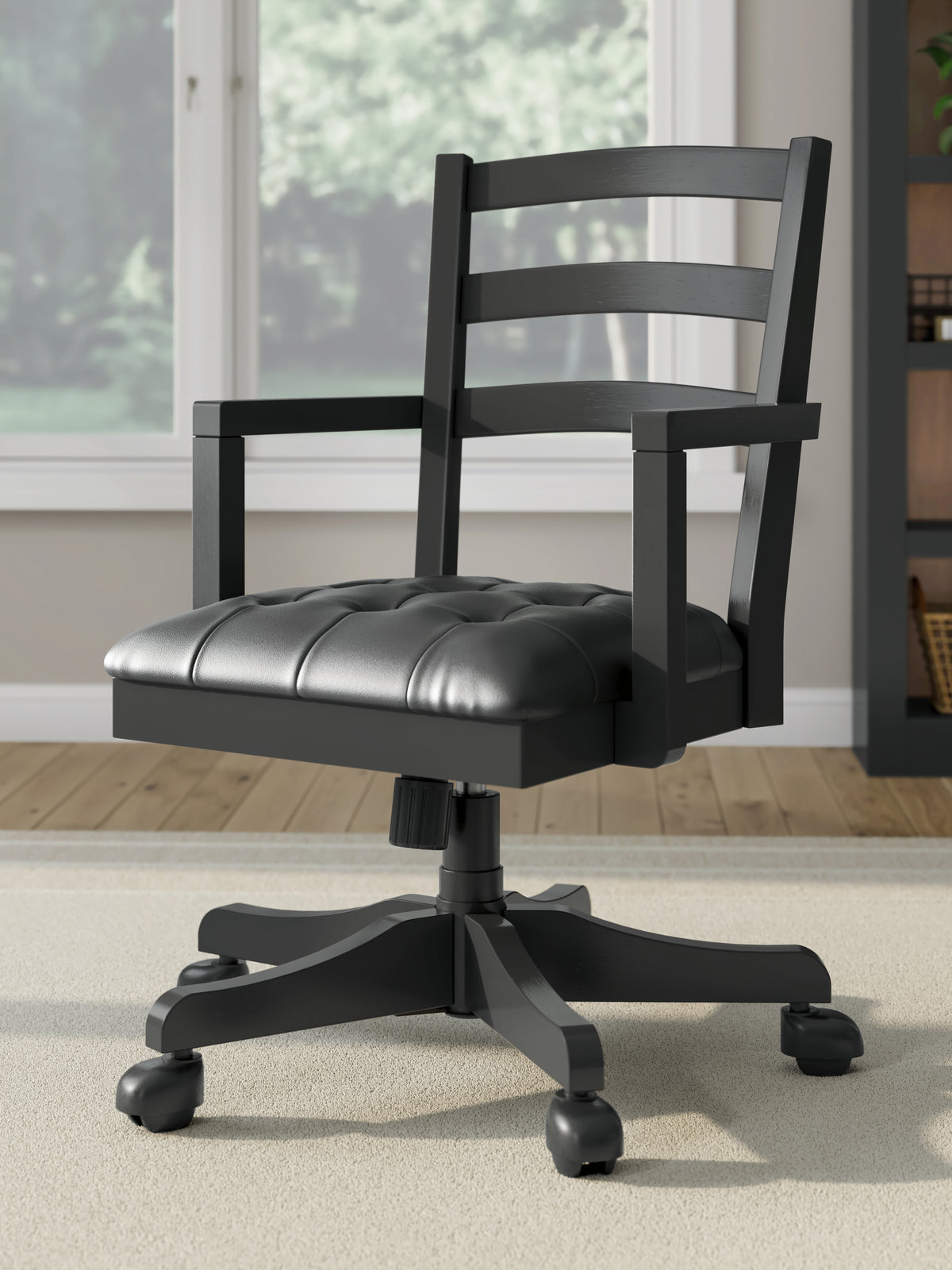 Elite Furniture Outlet - Ashley Furniture - Wildenauer Home Office Desk Chair - Home Office Swivel Desk Chair / Black - H664-01A