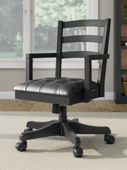 Elite Furniture Outlet - Ashley Furniture - Wildenauer Home Office Desk Chair - Home Office Swivel Desk Chair / Black - H664-01A
