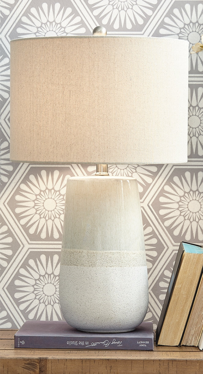 Elite Furniture Outlet - Ashley Furniture - Shavon Lighting - Table Lamp (Set of 2) / Beige/White - L100724X2