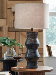Elite Furniture Outlet - Ashley Furniture - Kerbert Lighting - 2-Piece Lamp Set / Distressed Black - L100824X2