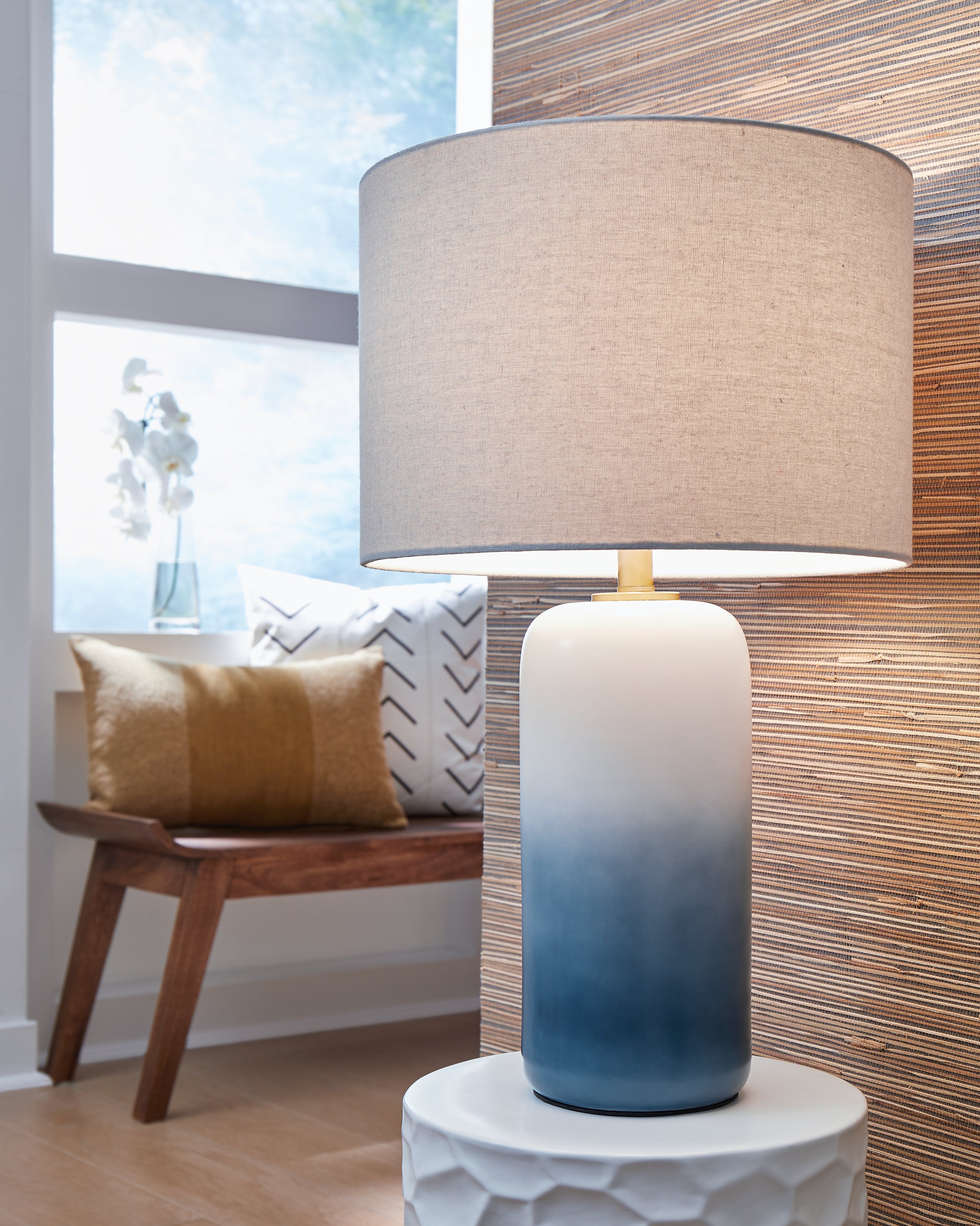 Elite Furniture Outlet - Ashley Furniture - Lemrich Lighting - Table Lamp (Set of 2) / White/Teal - L123874X2