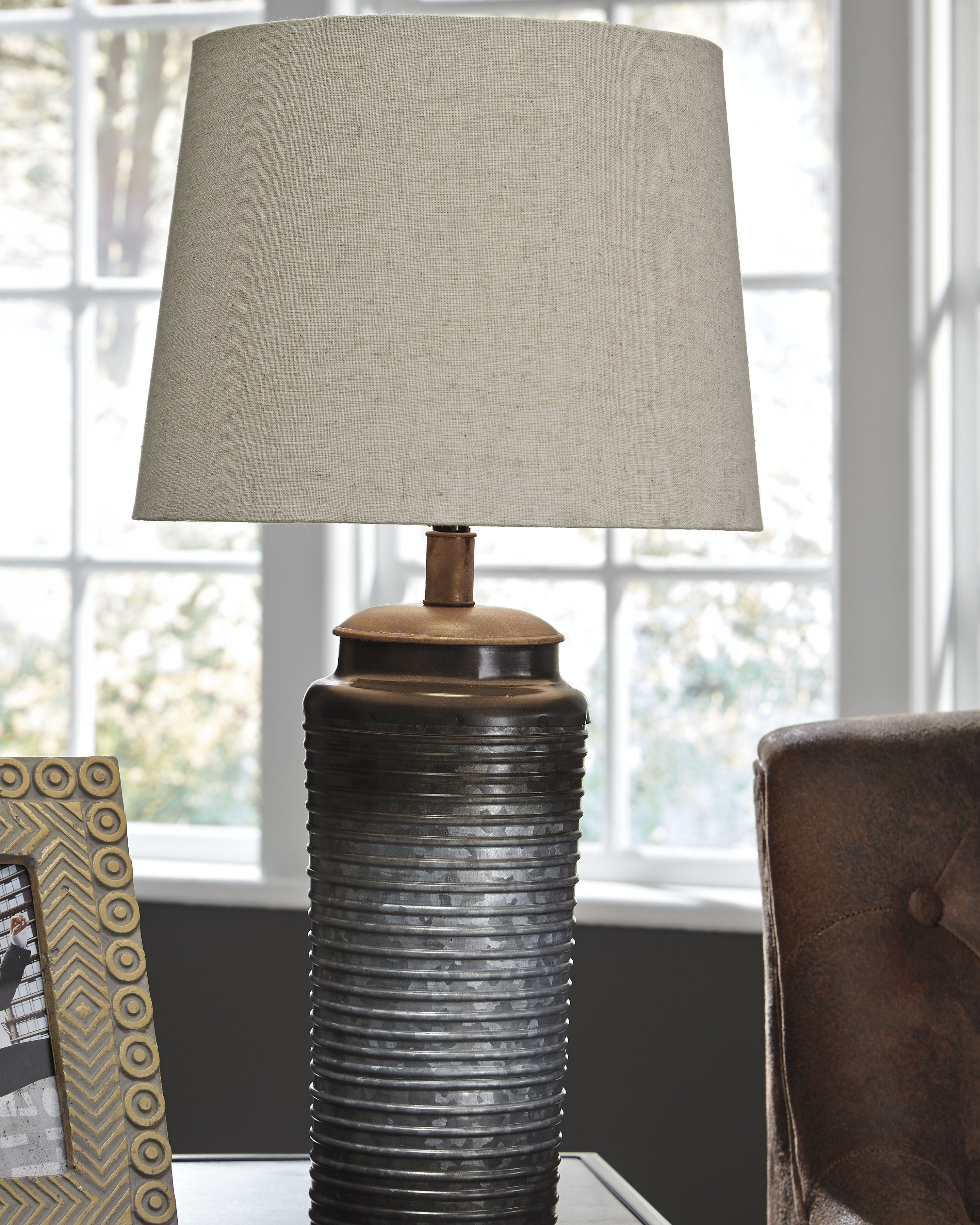Elite Furniture Outlet - Ashley Furniture - Norbert Lighting - Metal Table Lamp (Set of 2) / Gray - L204064