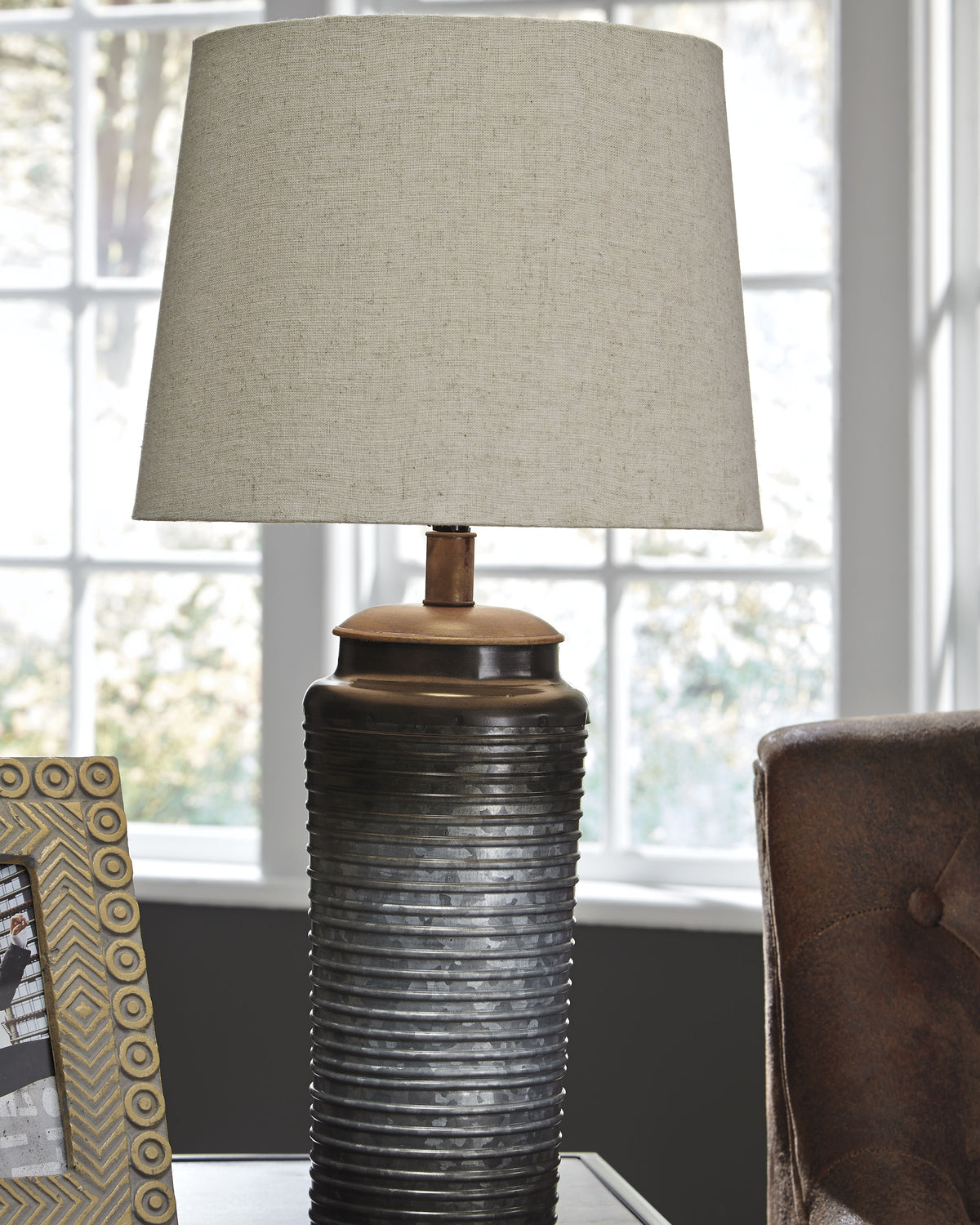 Elite Furniture Outlet - Ashley Furniture - Norbert Lighting - Metal Table Lamp (Set of 2) / Gray - L204064