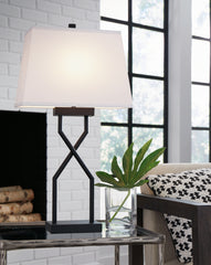 Elite Furniture Outlet - Ashley Furniture - Brookthrone Lighting - Metal Table Lamp (Set of 2) / Black - L204514