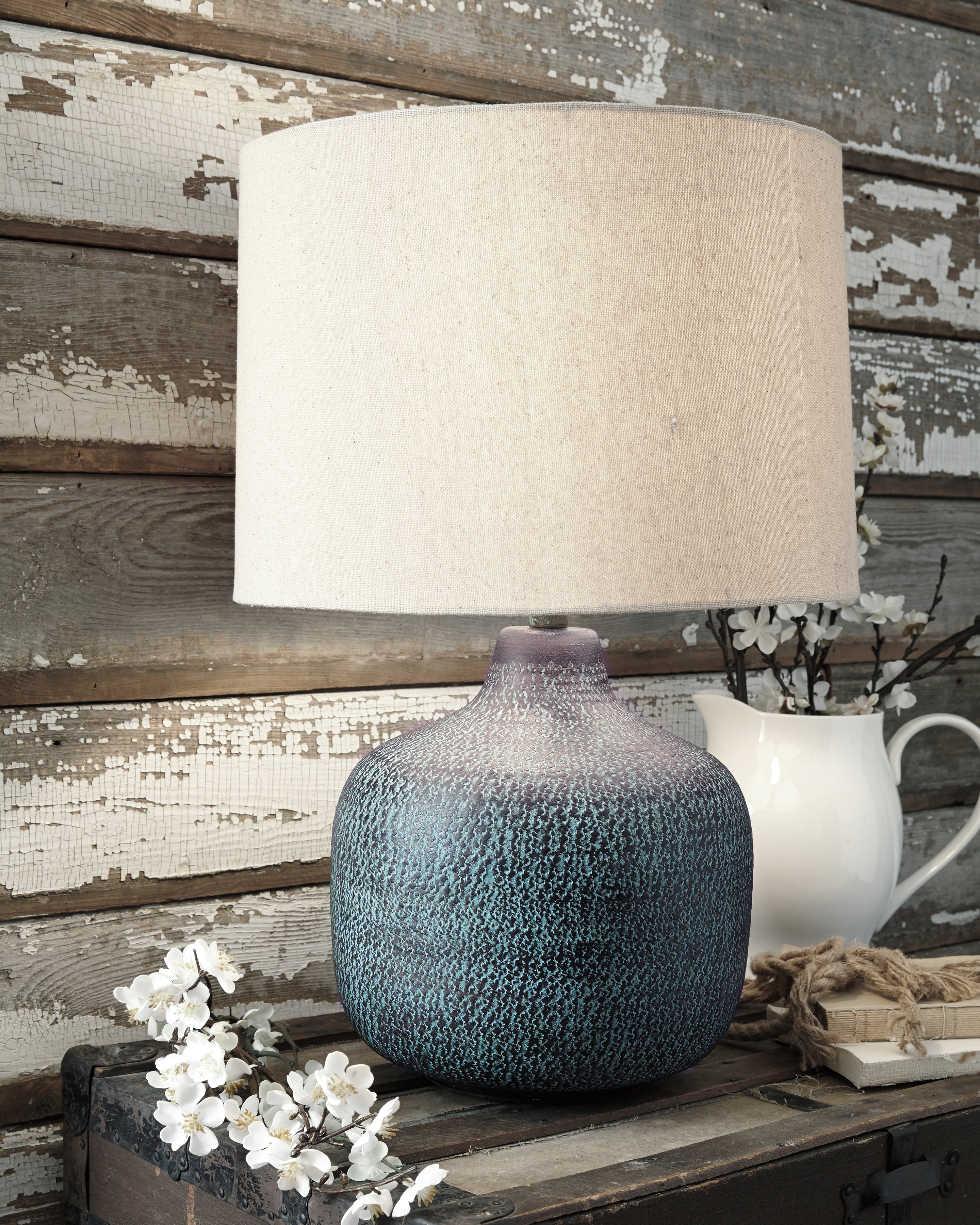 Elite Furniture Outlet - Ashley Furniture - Malthace Lighting - Table Lamp (Set of 2) / Patina - L207304X2