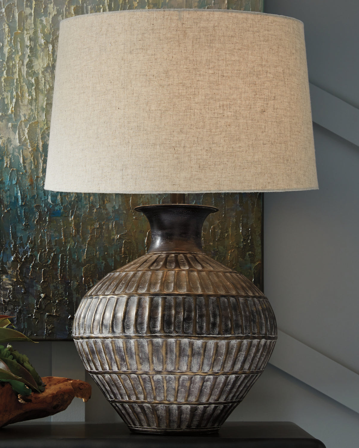 Elite Furniture Outlet - Ashley Furniture - Magan Lighting - Table Lamp (Set of 2) / Antique Bronze Finish - L207354X2