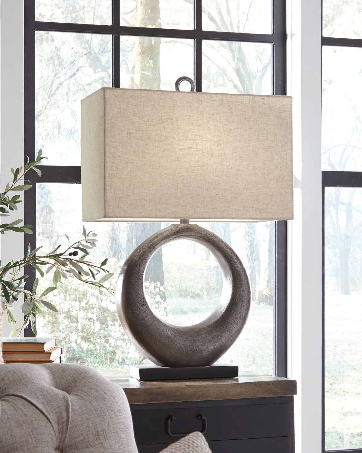 Elite Furniture Outlet - Ashley Furniture - Saria Lighting - Table Lamp (Set of 2) / Antique Silver Finish - L207394X2