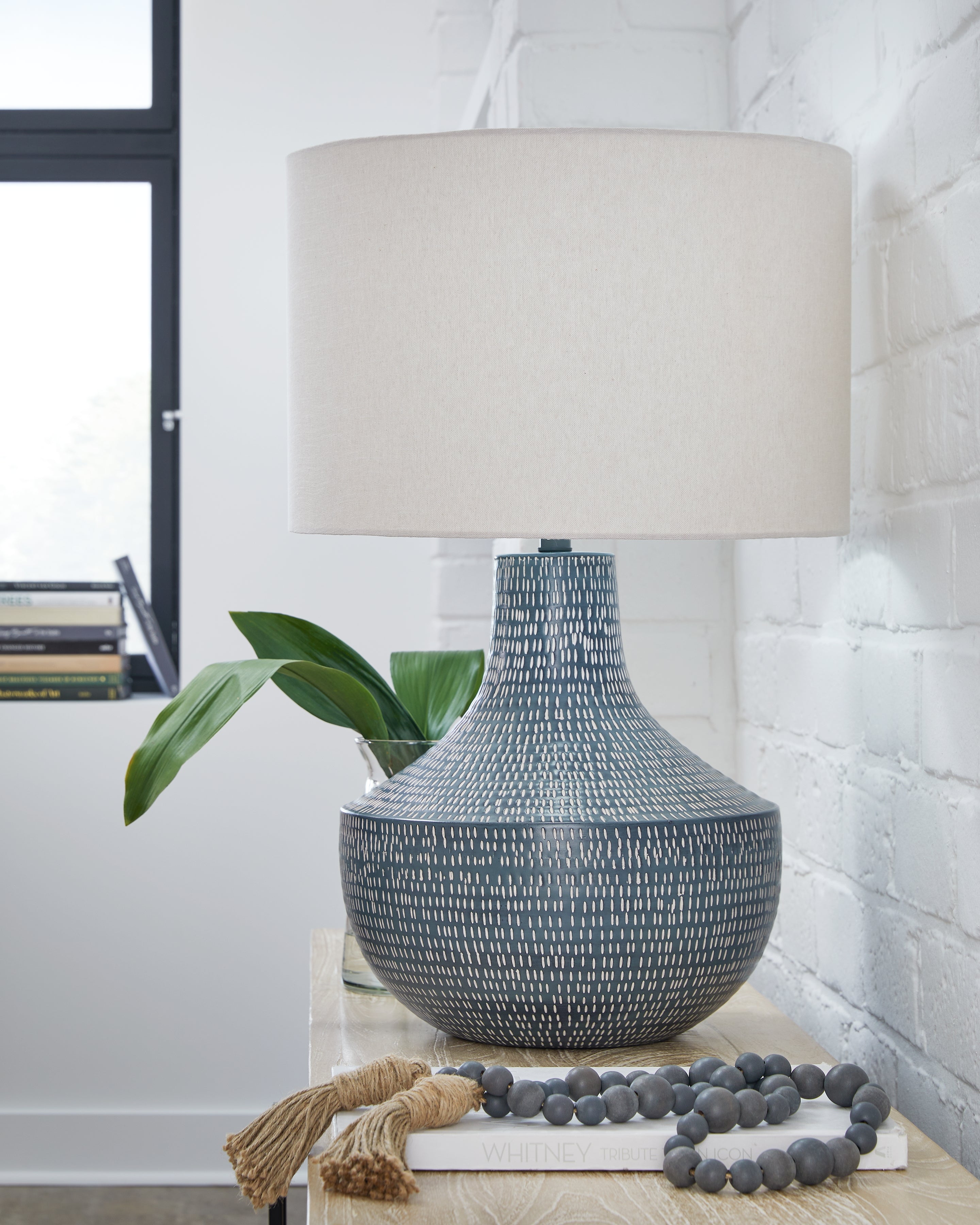Elite Furniture Outlet - Ashley Furniture - Schylarmont Lighting - 2-Piece Lamp Set / Antique Gray/White - L207474X2