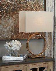 Elite Furniture Outlet - Ashley Furniture - Mahala Lighting - Table Lamp (Set of 2) / Antique Gold Finish - L208124X2