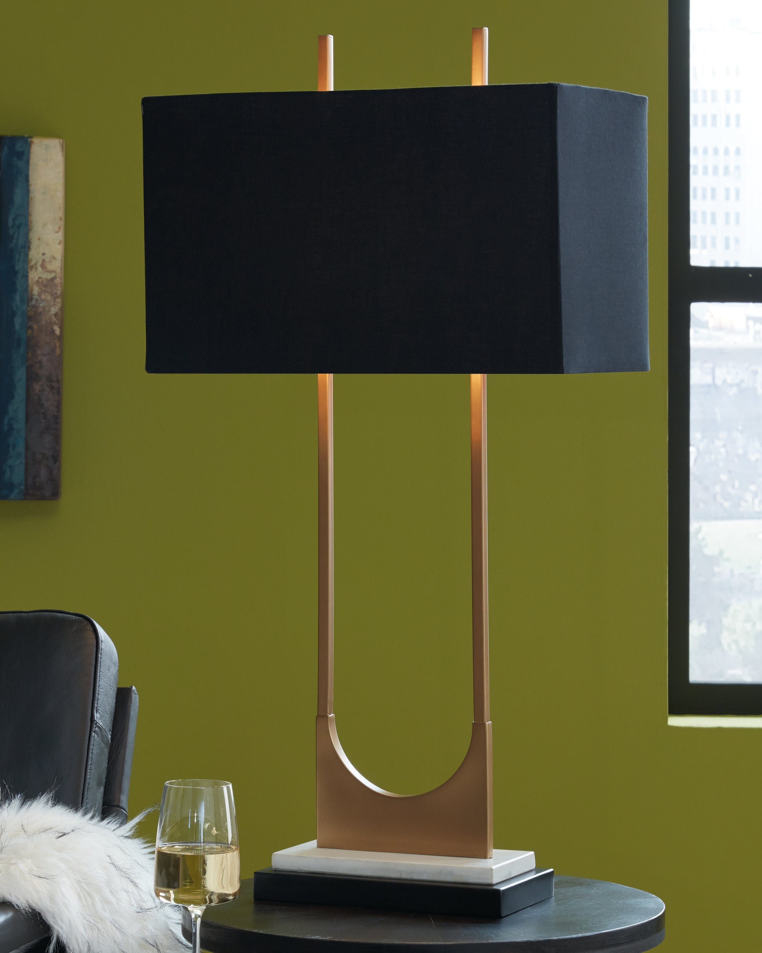 Elite Furniture Outlet - Ashley Furniture - Malana Lighting - Table Lamp (Set of 2) / Brass Finish - L208254X2