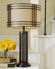 Elite Furniture Outlet - Ashley Furniture - Hanswell Lighting - Table Lamp (Set of 2) / Dark Brown - L208294X2