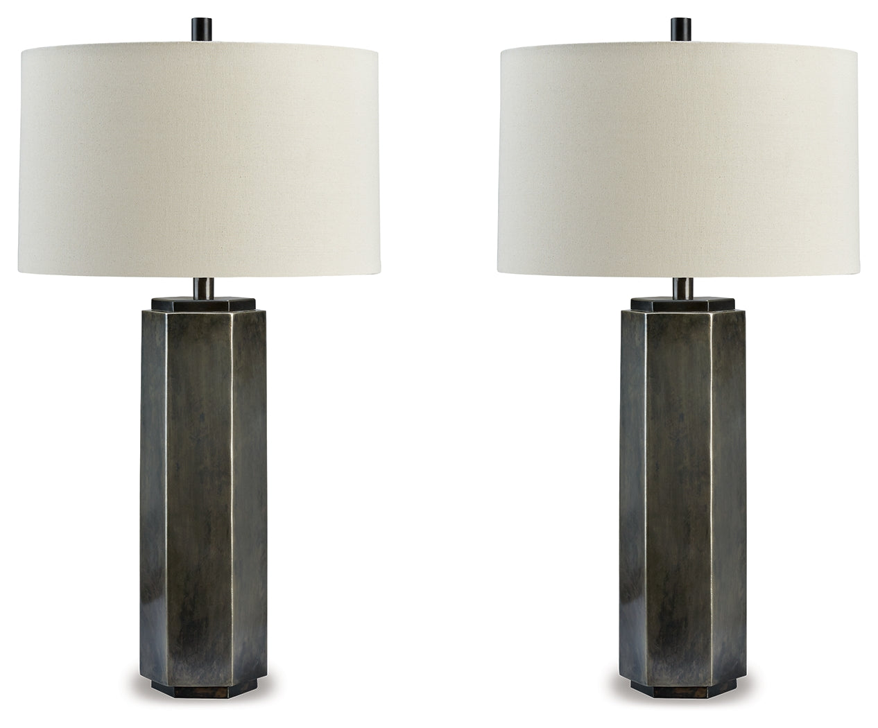 Elite Furniture Outlet - Ashley Furniture - Dirkton Lighting - Table Lamp (Set of 2) / Antique Pewter - L208324X2