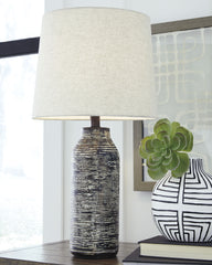 Elite Furniture Outlet - Ashley Furniture - Mahima Lighting - Paper Table Lamp (Set of 2) / Black/White - L235584