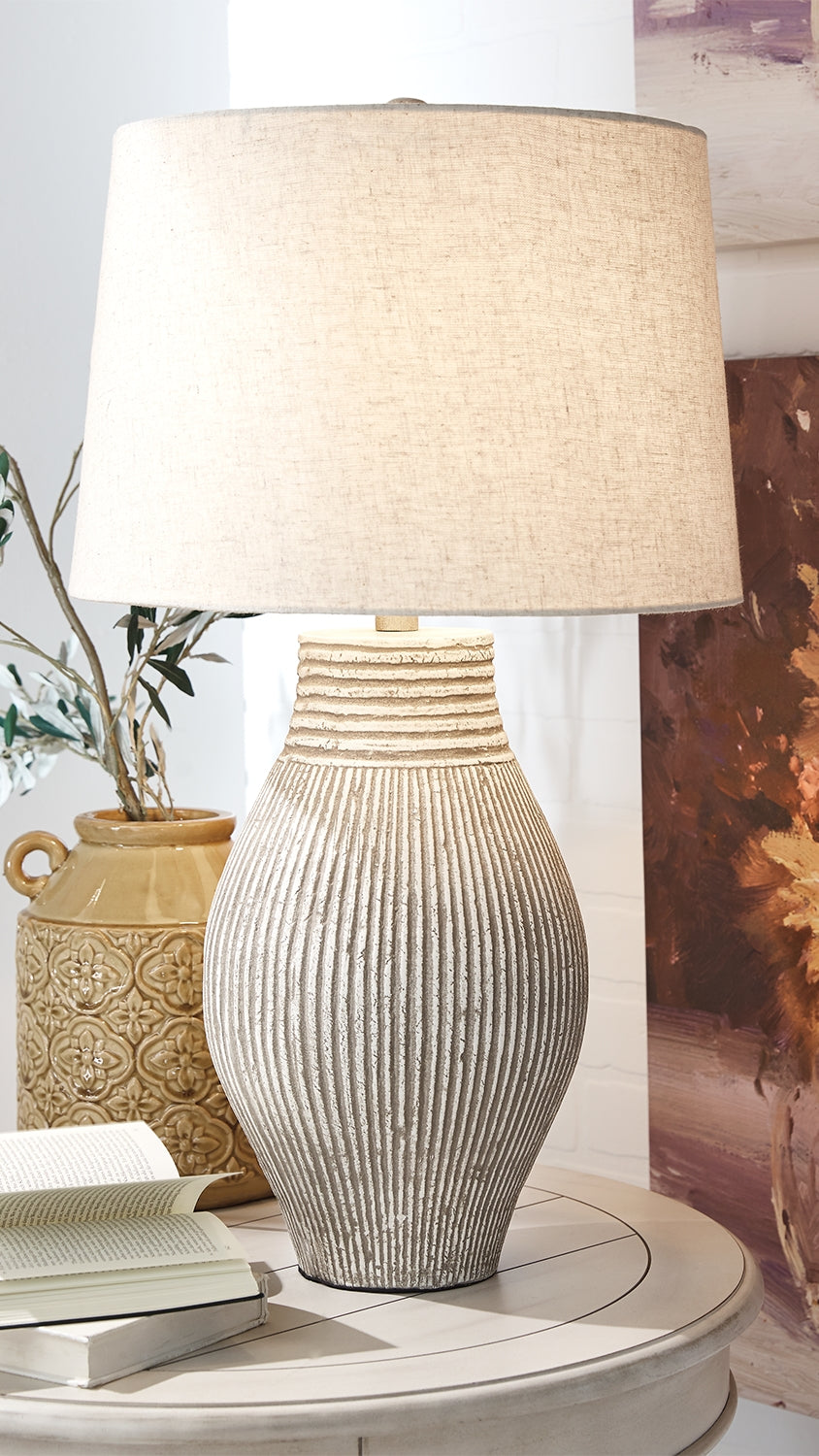 Elite Furniture Outlet - Ashley Furniture - Layal Lighting - Table Lamp (Set of 2) / Beige - L235634X2