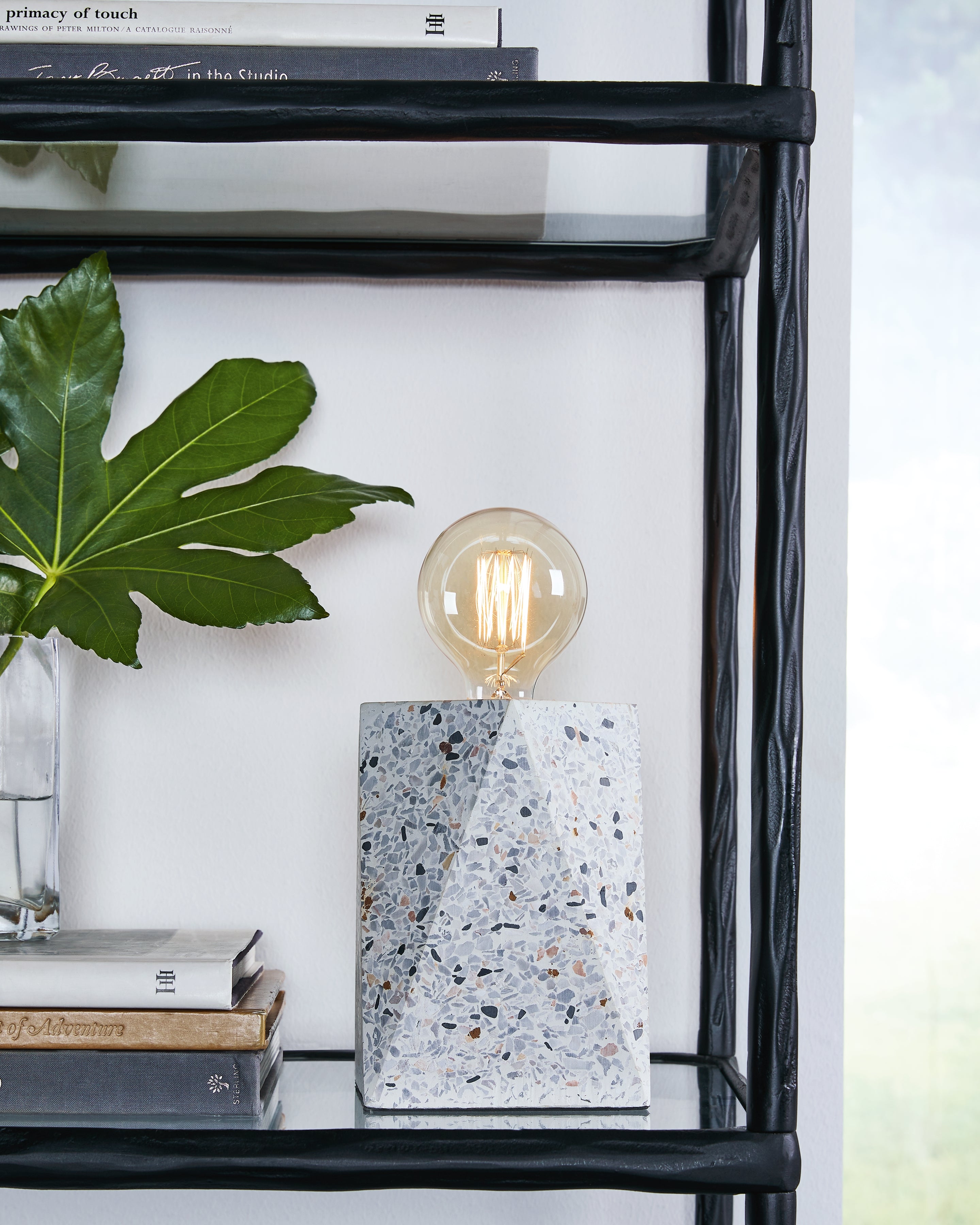 Elite Furniture Outlet - Ashley Furniture - Maywick Lighting - Concrete Table Lamp (1/CN) / White - L235673