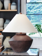 Elite Furniture Outlet - Ashley Furniture - Honsworth Lighting - Poly Table Lamp (1/CN) / Antique Brown - L235994