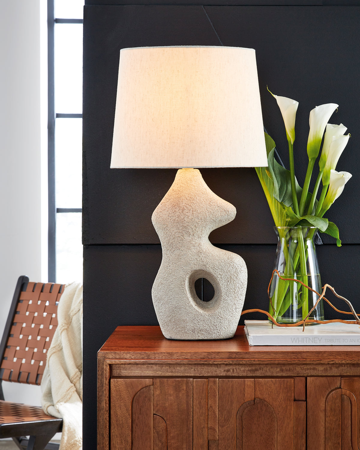 Elite Furniture Outlet - Ashley Furniture - Chadrich Lighting - Paper Table Lamp (Set of 2) / Antique Beige - L243664