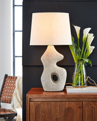 Elite Furniture Outlet - Ashley Furniture - Chadrich Lighting - Paper Table Lamp (Set of 2) / Antique Beige - L243664