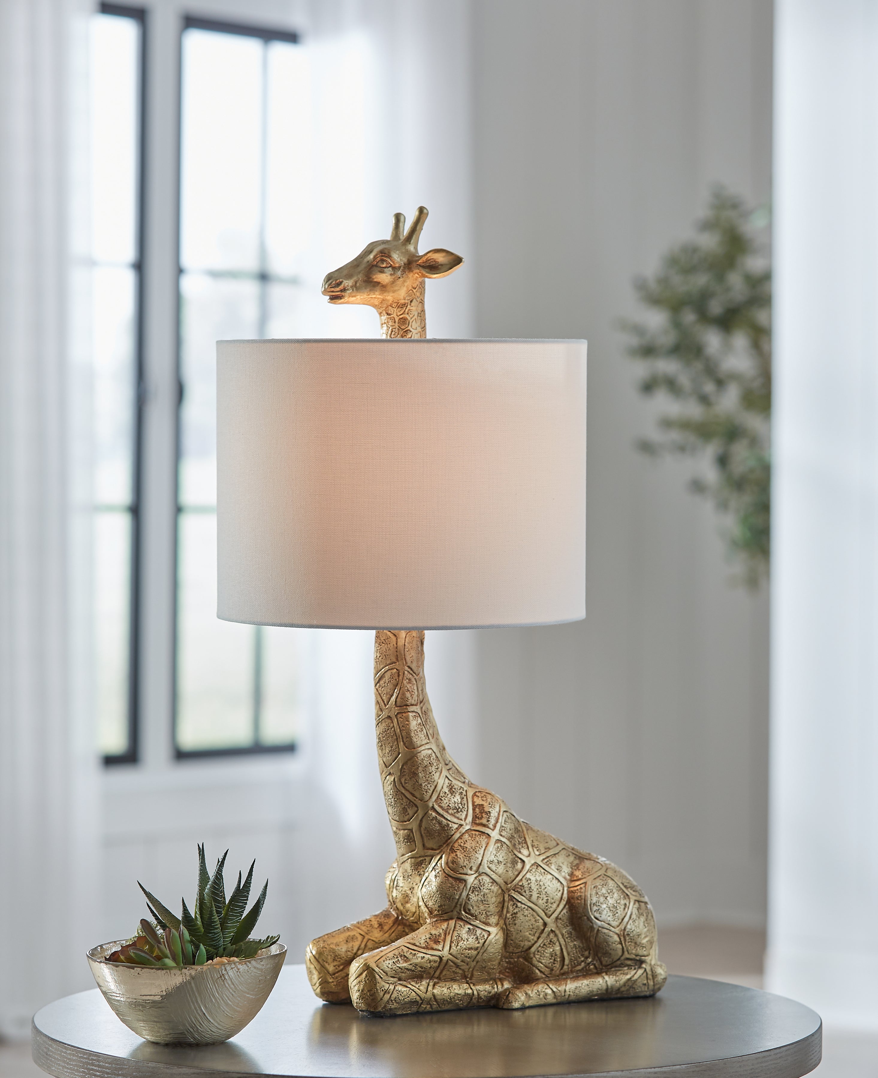 Elite Furniture Outlet - Ashley Furniture - Ferrison Lighting - 2-Piece Lamp Set / Gold Finish - L317004X2
