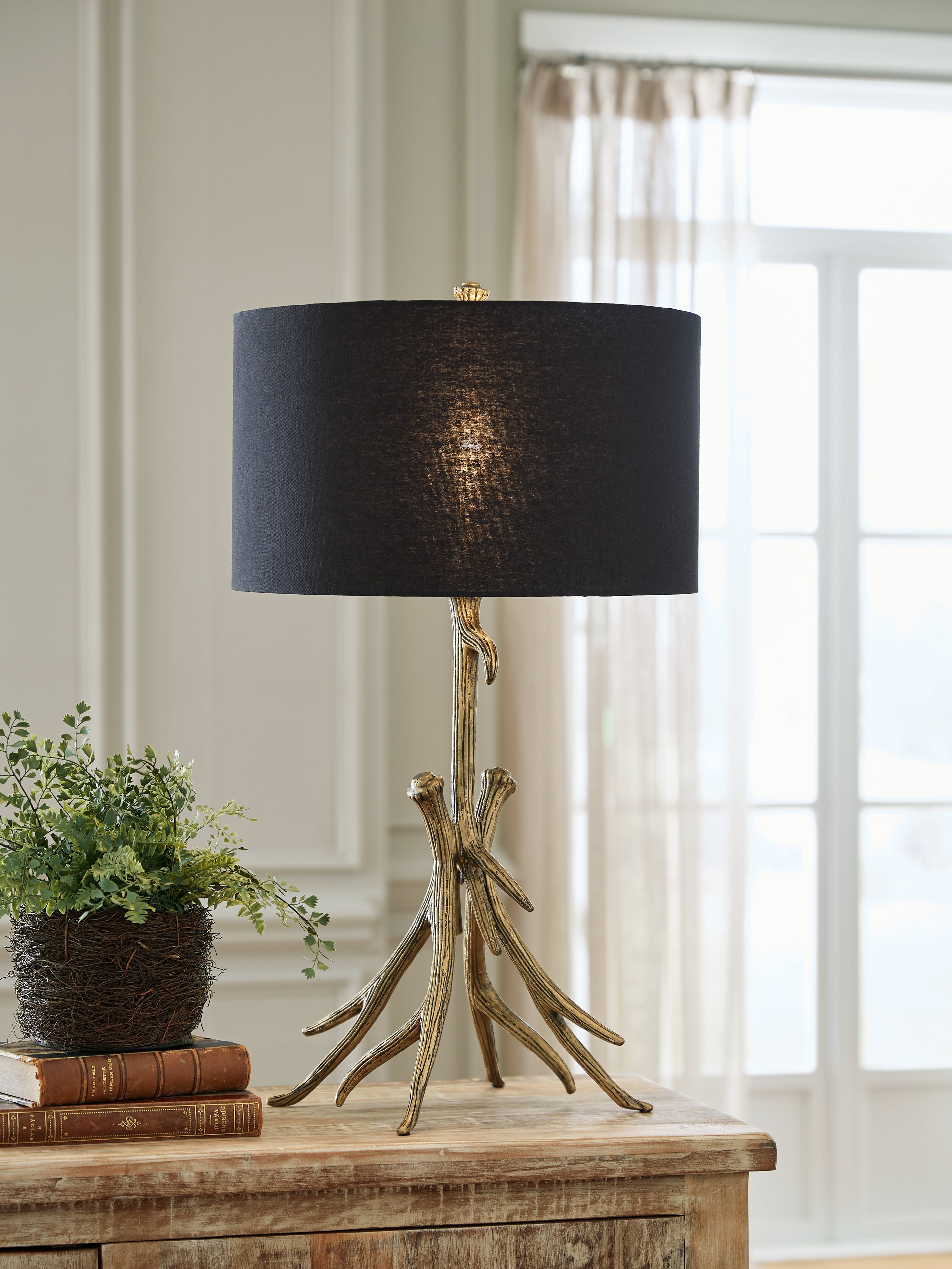 Elite Furniture Outlet - Ashley Furniture - Josney Lighting - 2-Piece Lamp Set / Antique Gold Finish - L317034X2