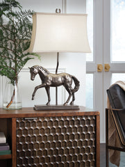 Elite Furniture Outlet - Ashley Furniture - Sandorman Lighting - Poly Table Lamp (1/CN) / Bronze Finish - L317044