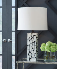Elite Furniture Outlet - Ashley Furniture - Macaria Lighting - Table Lamp (Set of 2) / White/Black - L429044X2