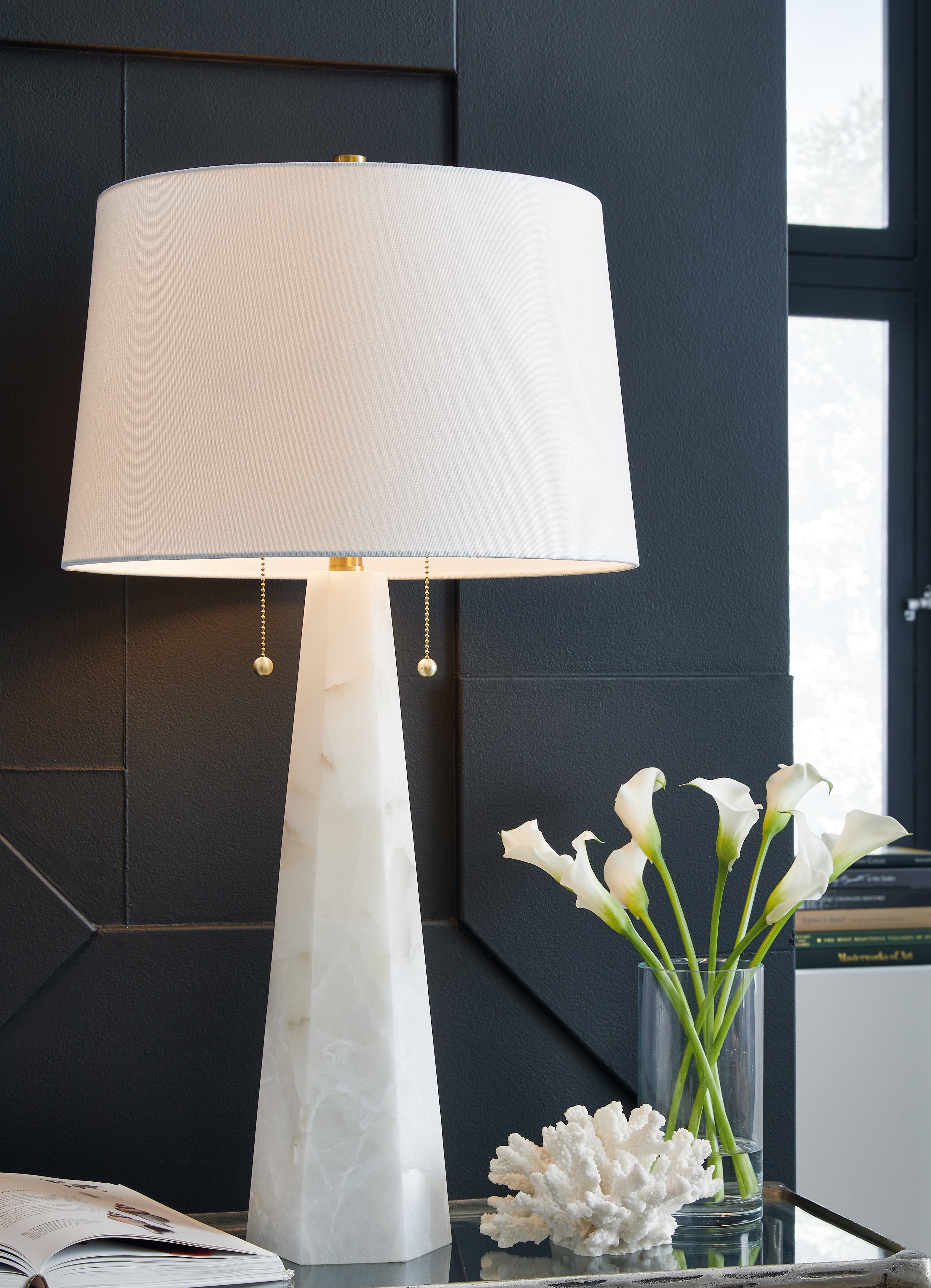 Elite Furniture Outlet - Ashley Furniture - Laurellen Lighting - 2-Piece Lamp Set / White - L429064X2