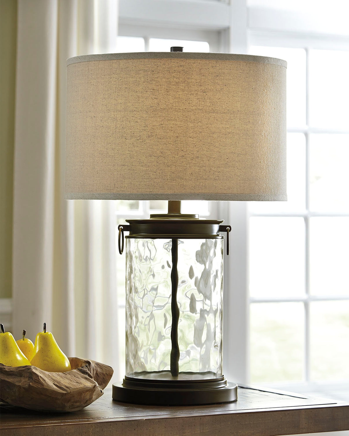 Elite Furniture Outlet - Ashley Furniture - Tailynn Lighting - Table Lamp (Set of 2) / Clear/Bronze Finish - L430324X2
