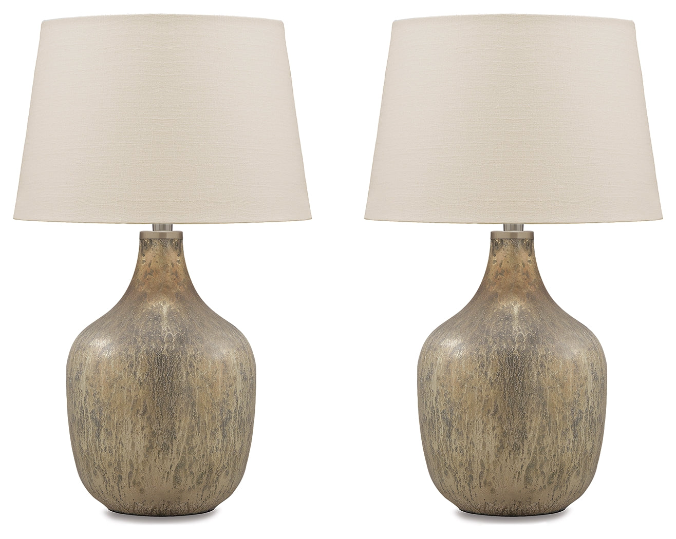 Elite Furniture Outlet - Ashley Furniture - Mari Lighting - Table Lamp (Set of 2) / Gray/Gold Finish - L430664X2
