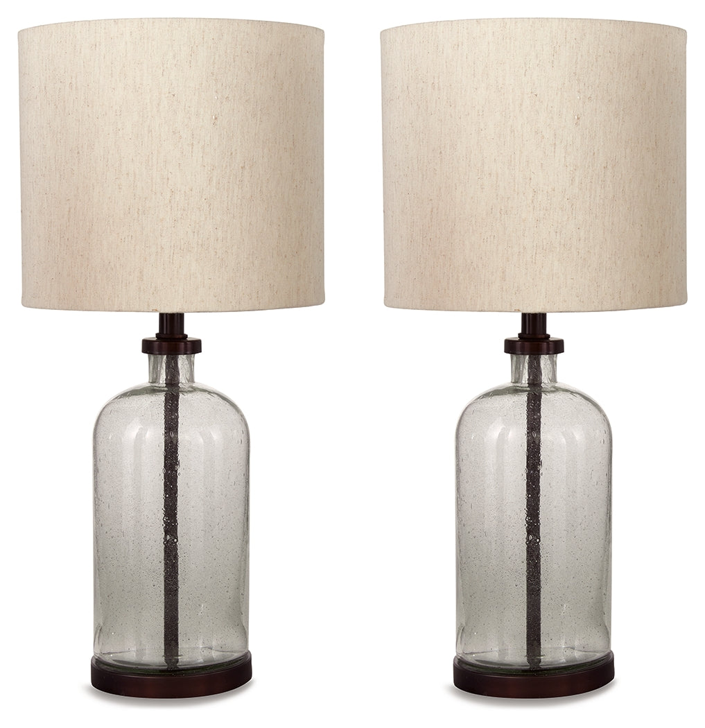 Elite Furniture Outlet - Ashley Furniture - Bandile Lighting - Table Lamp (Set of 2) / Clear/Bronze Finish - L430674X2