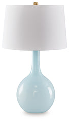 Elite Furniture Outlet - Ashley Furniture - Rylanton Lighting - Glass Table Lamp (1/CN) / Aqua - L430874