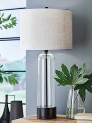 Elite Furniture Outlet - Ashley Furniture - Kerrbrook Lighting - Glass Table Lamp (1/CN) / Clear/Black - L430944