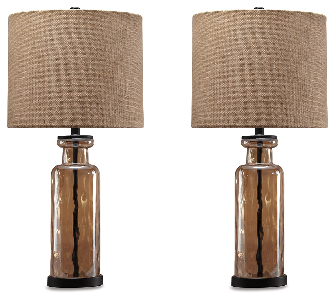Elite Furniture Outlet - Ashley Furniture - Laurentia Lighting - Table Lamp (Set of 2) / Champagne - L431414X2