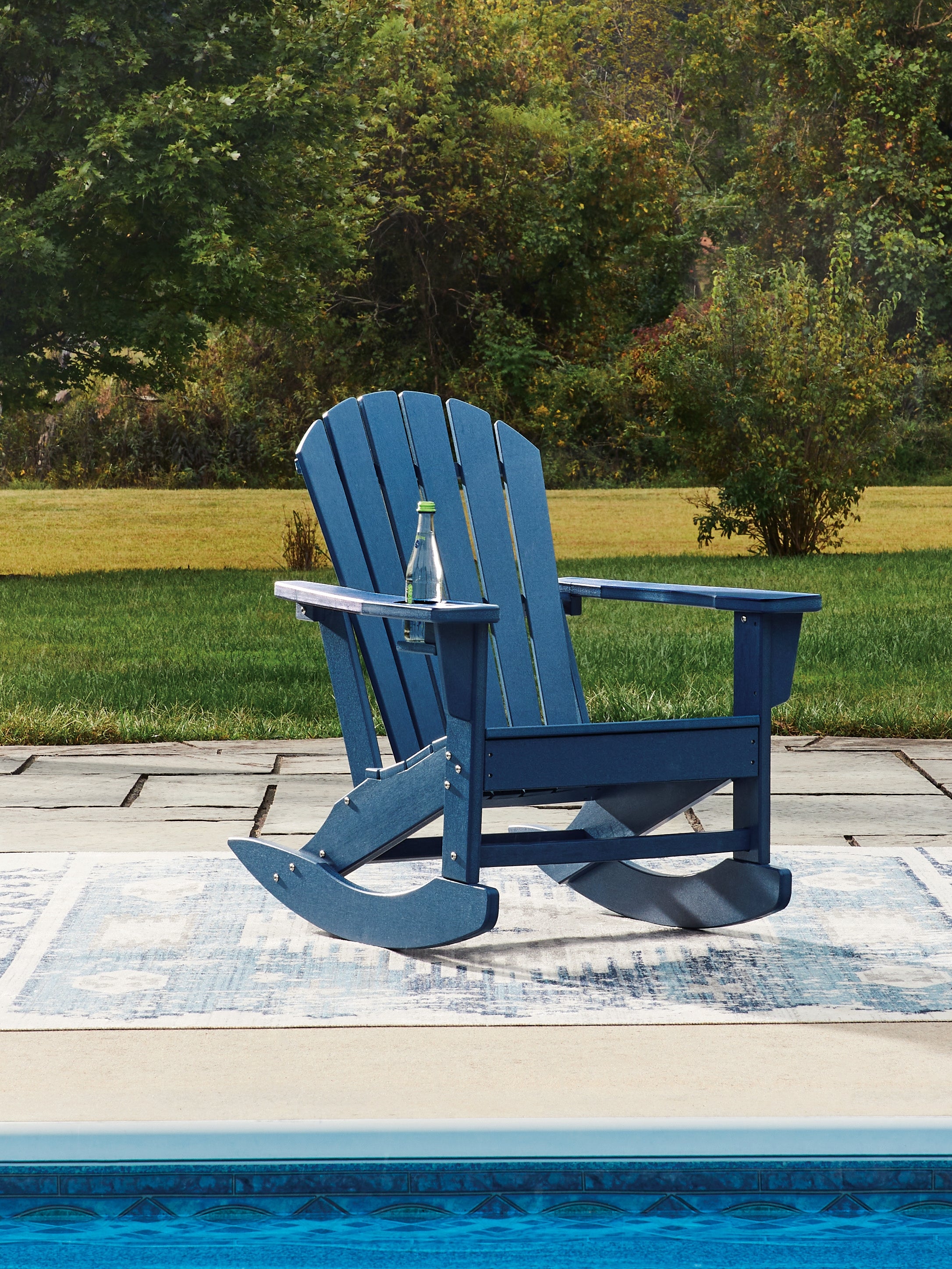 Elite Furniture Outlet - Ashley Furniture - Sundown Shores Outdoor - Rocking Chair / Blue - PCP019-827