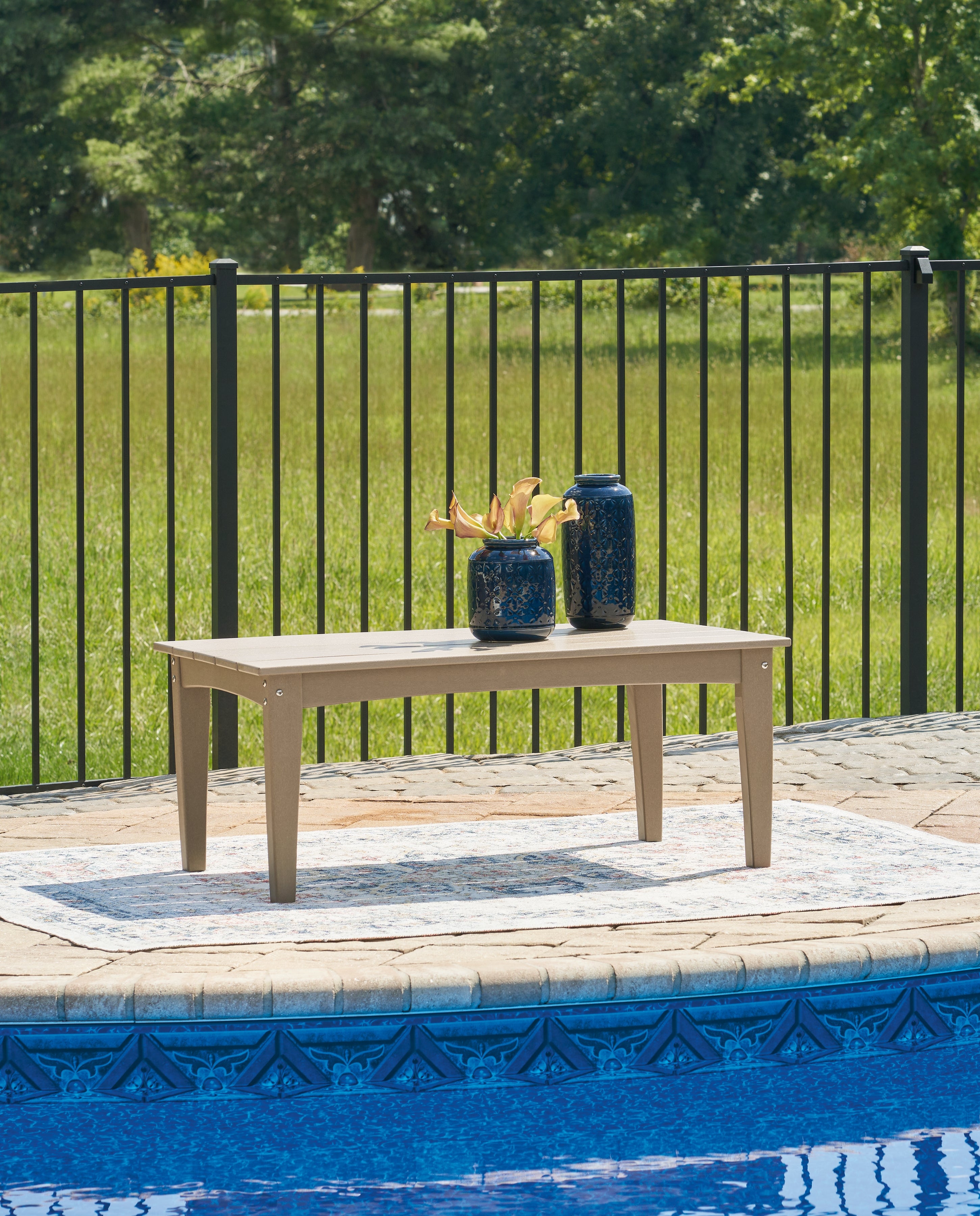 Elite Furniture Outlet - Ashley Furniture - Hyland wave Outdoor - Rectangular Cocktail Table / Driftwood - P114-701