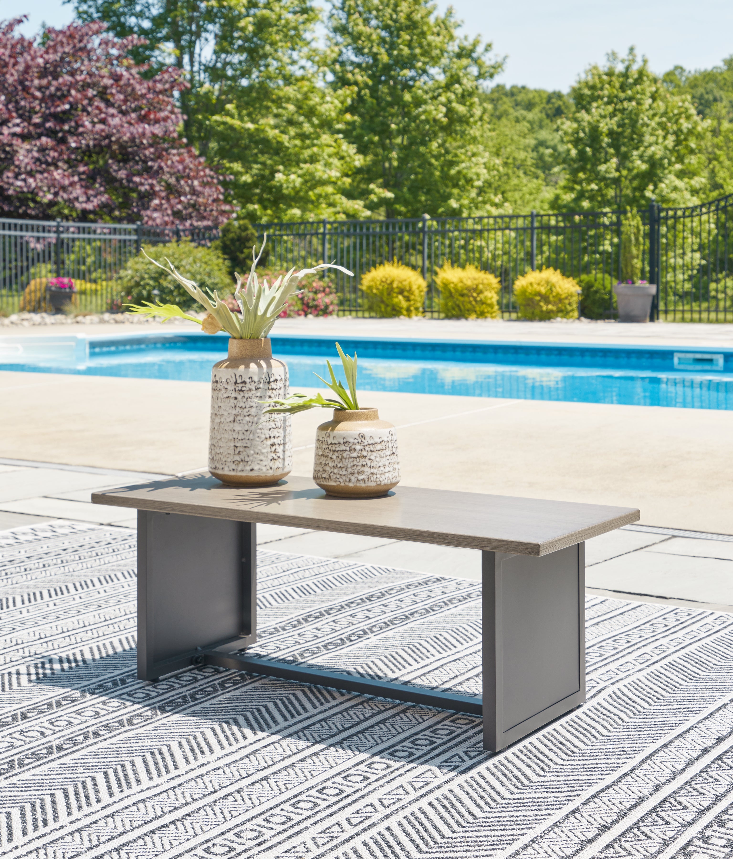 Elite Furniture Outlet - Ashley Furniture - Bree Zee Outdoor - Rectangular End Table / Brown - P160-703