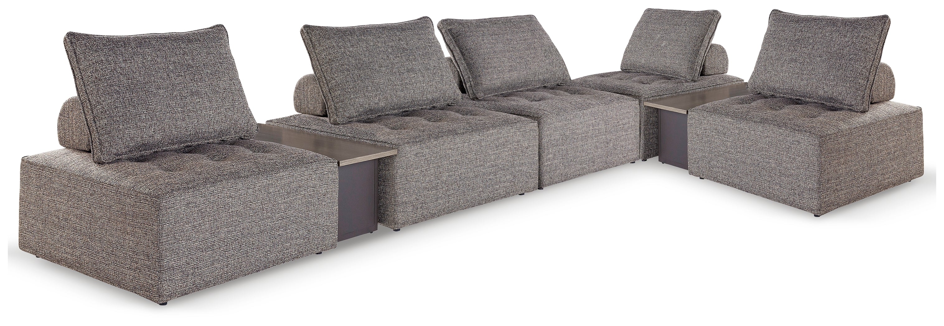 Elite Furniture Outlet - Ashley Furniture - Bree Zee Outdoor - 7-Piece Outdoor Modular Seating / Brown - P160P13