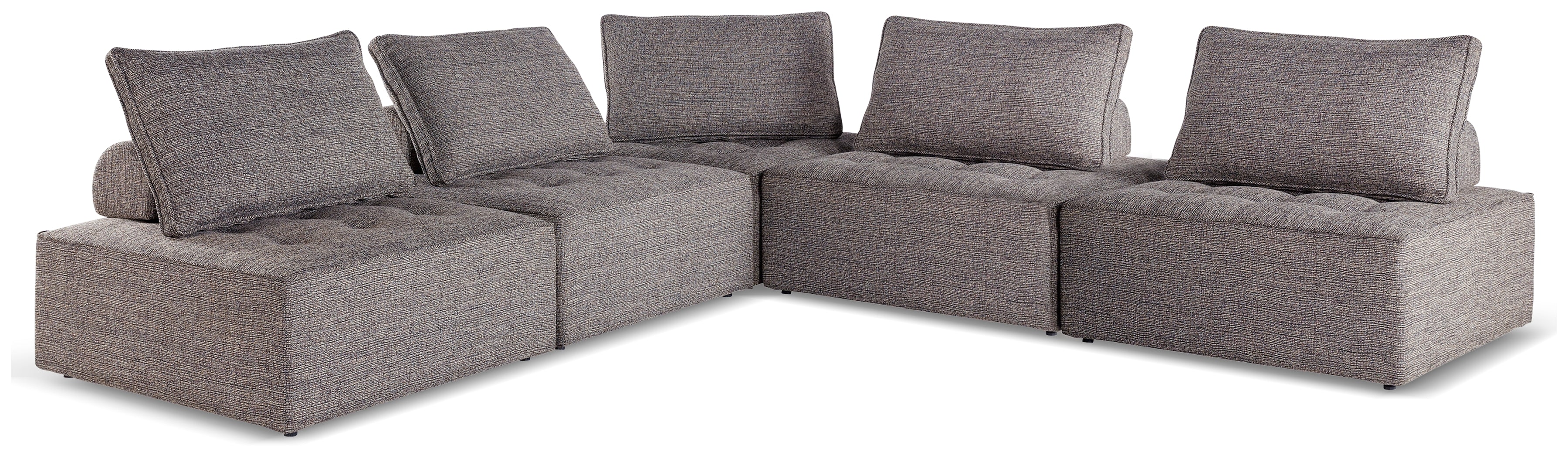 Elite Furniture Outlet - Ashley Furniture - Bree Zee Outdoor - 5-Piece Outdoor Modular Seating / Brown - P160P10