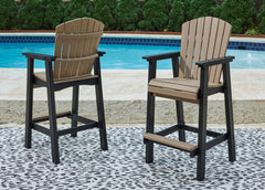 Elite Furniture Outlet - Ashley Furniture - Fairen Trail Outdoor - Square Counter TBL w/UMB OPT / Black/Driftwood - P211-632