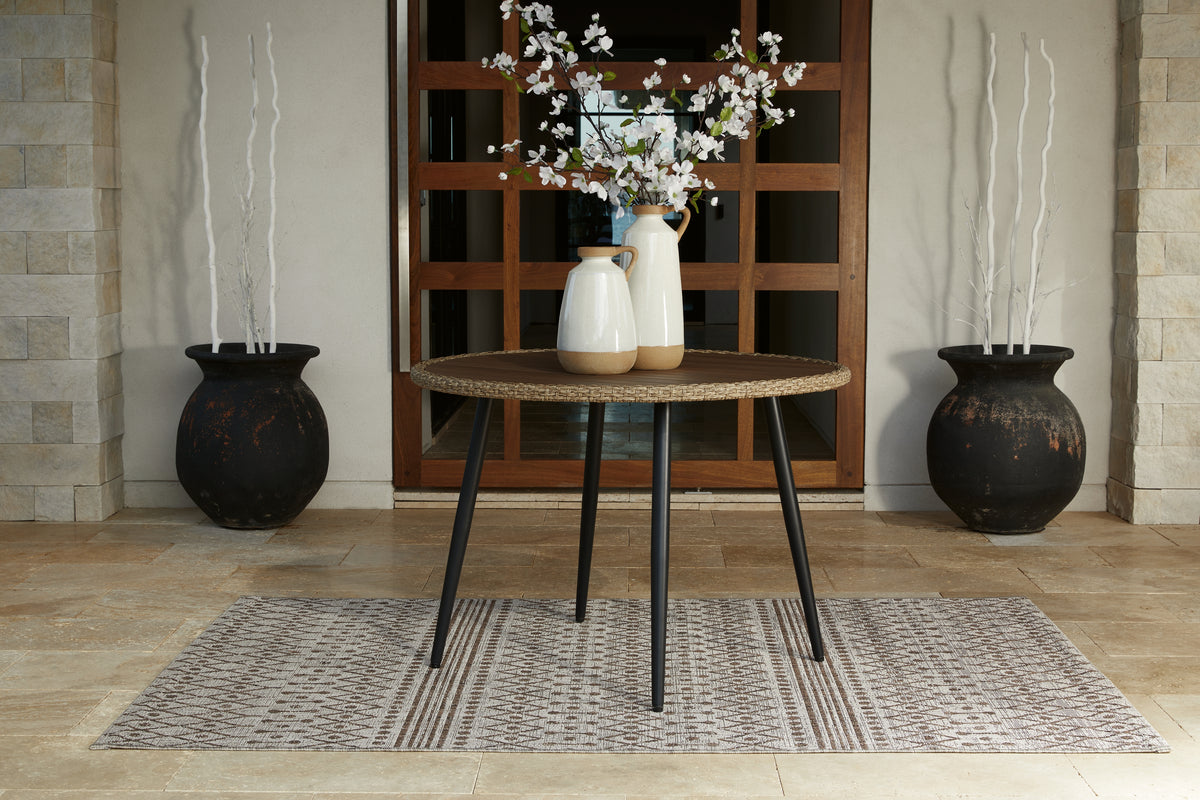 Elite Furniture Outlet - Ashley Furniture - Amaris Outdoor - Round Dining Table / Brown/Black - P369-615