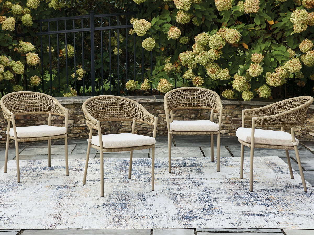 Elite Furniture Outlet - Ashley Furniture - Orchard Beach Outdoor - Arm Chair With Cushion (4/CN) - PCP373-601A