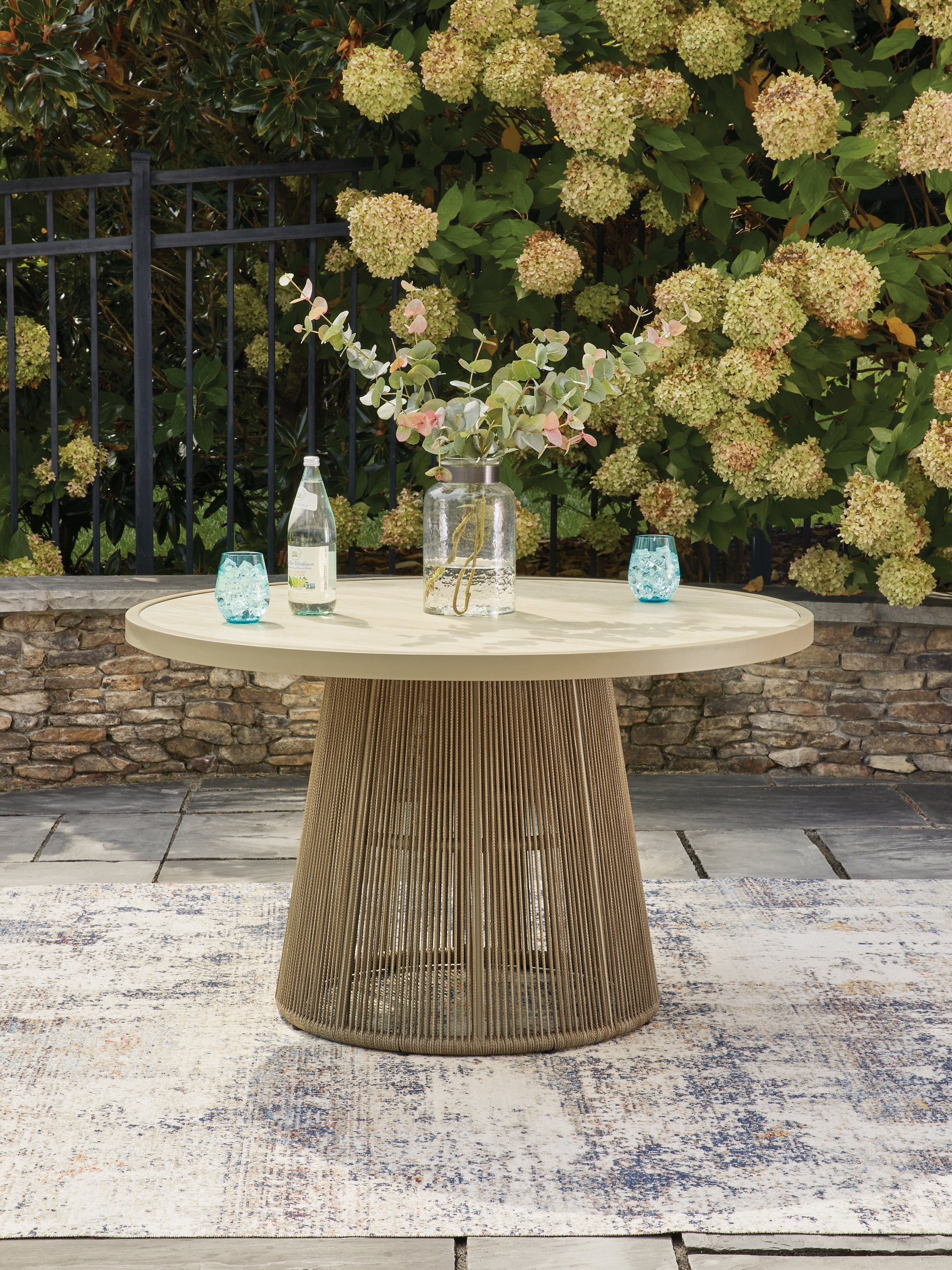 Elite Furniture Outlet - Ashley Furniture - Orchard Beach Outdoor - Outdoor Dining Table / Beige - PCP373P2