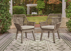 Elite Furniture Outlet - Ashley Furniture - Beach Front Outdoor - Arm Chair With Cushion (Set of 2) / Beige - P399-601A